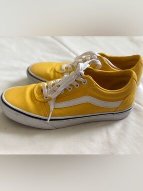Vans Old Skool Yellow Canvas Sneakers Womens 8.5 Lace Up Skate Shoes